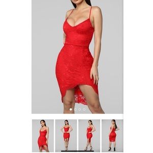 Fashion Nova Red Lace Dress